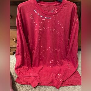 Southern Bliss Red Bleach Splatter Top
